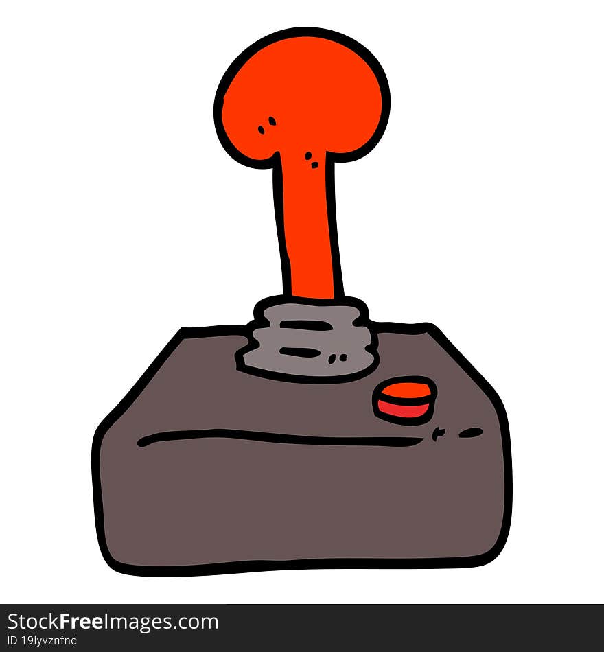 hand drawn doodle style cartoon joystick