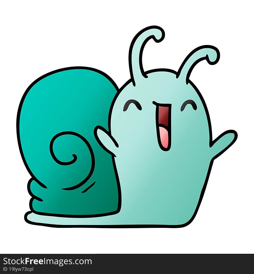 gradient cartoon kawaii happy cute snail