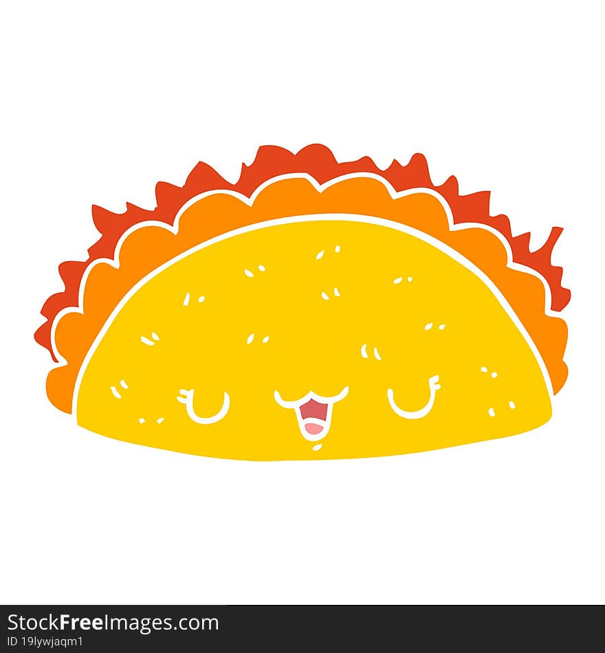 flat color style cartoon taco