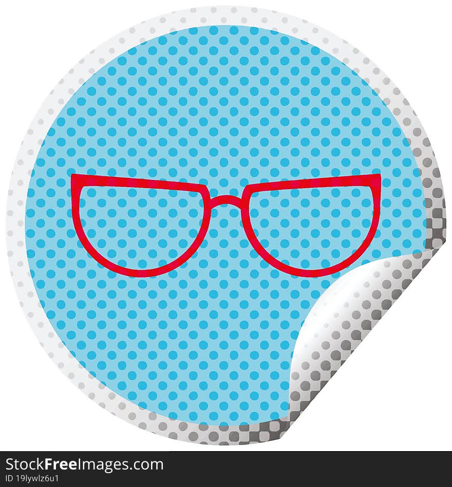 spectacles graphic vector circular peeling sticker. spectacles graphic vector circular peeling sticker