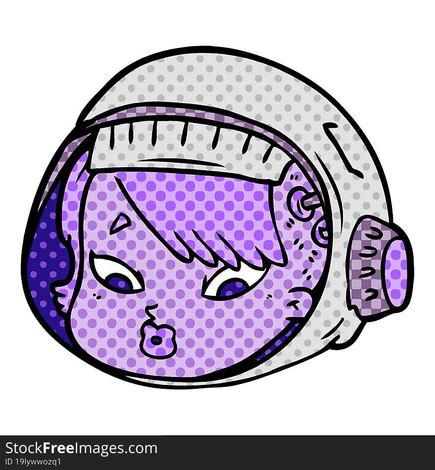 cartoon astronaut face. cartoon astronaut face