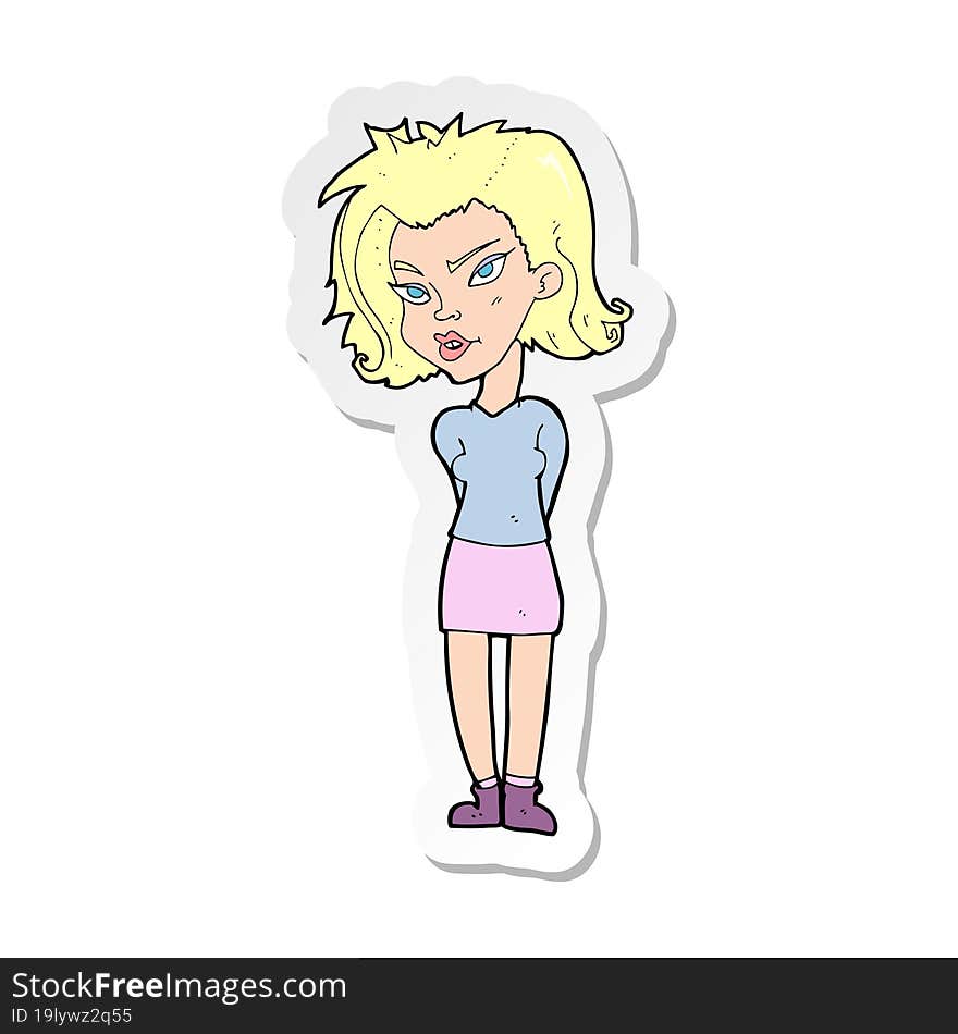 Sticker Of A Cartoon Woman