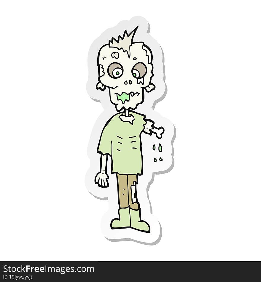 sticker of a cartoon zombie