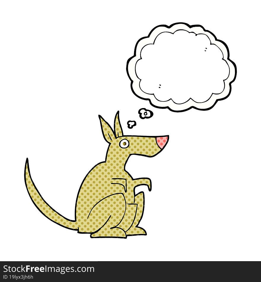 thought bubble cartoon kangaroo