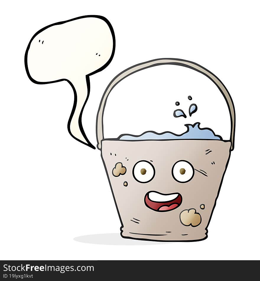 speech bubble cartoon bucket