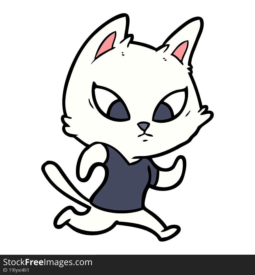 confused cartoon cat. confused cartoon cat