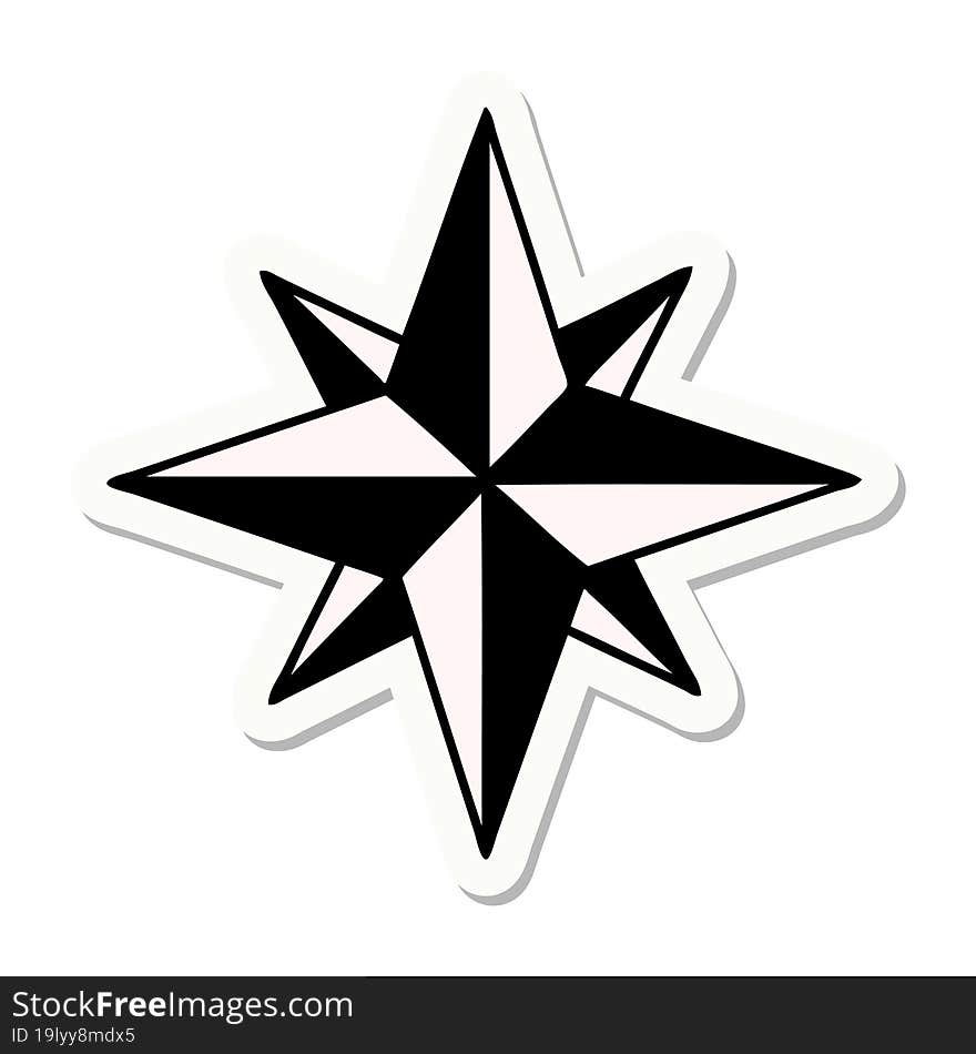 Tattoo Style Sticker Of A Star