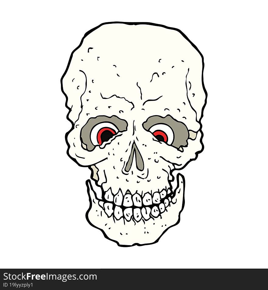 cartoon spooky skull