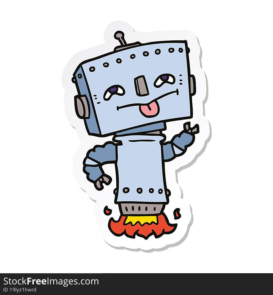 sticker of a cartoon robot