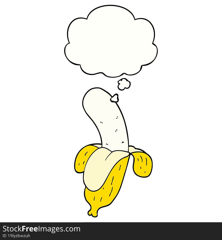 cartoon banana and thought bubble