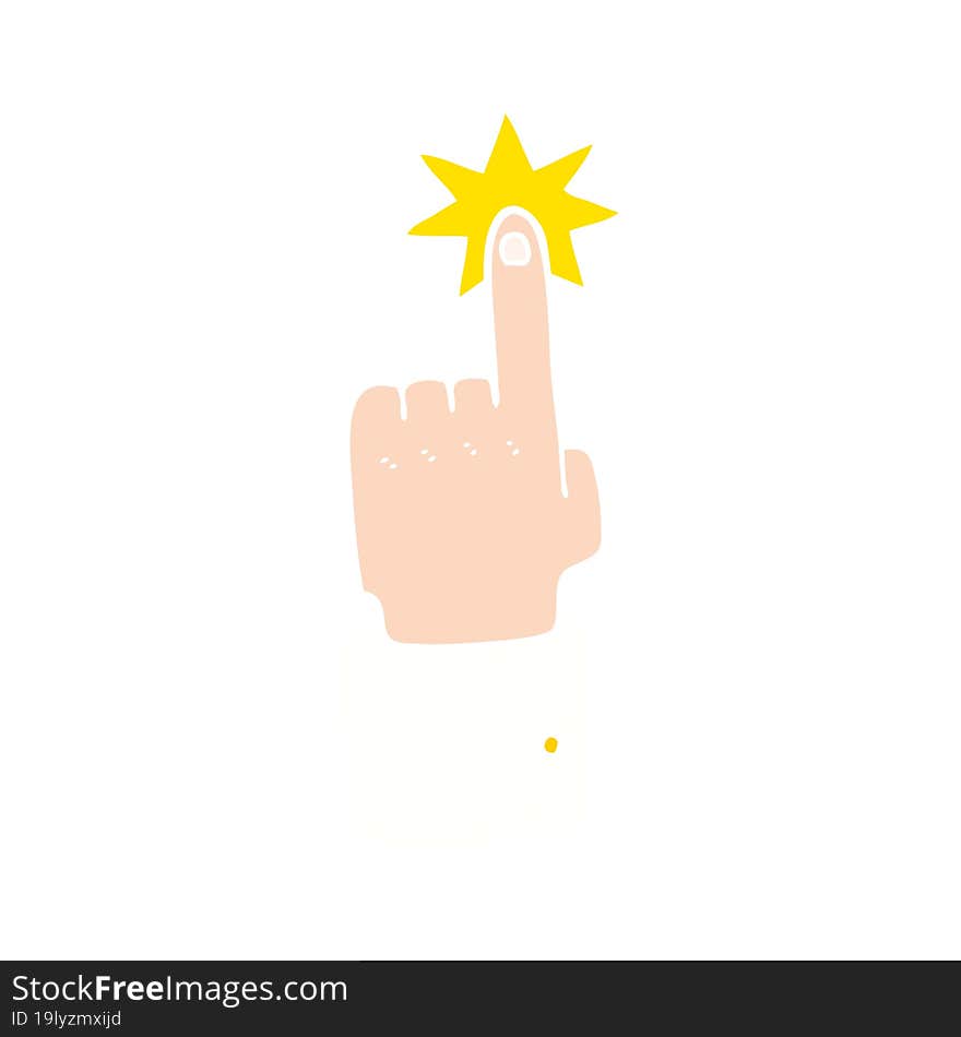 flat color illustration of pointing hand. flat color illustration of pointing hand