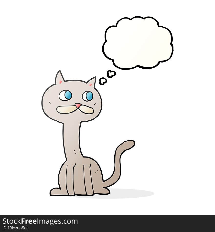 Thought Bubble Cartoon Cat