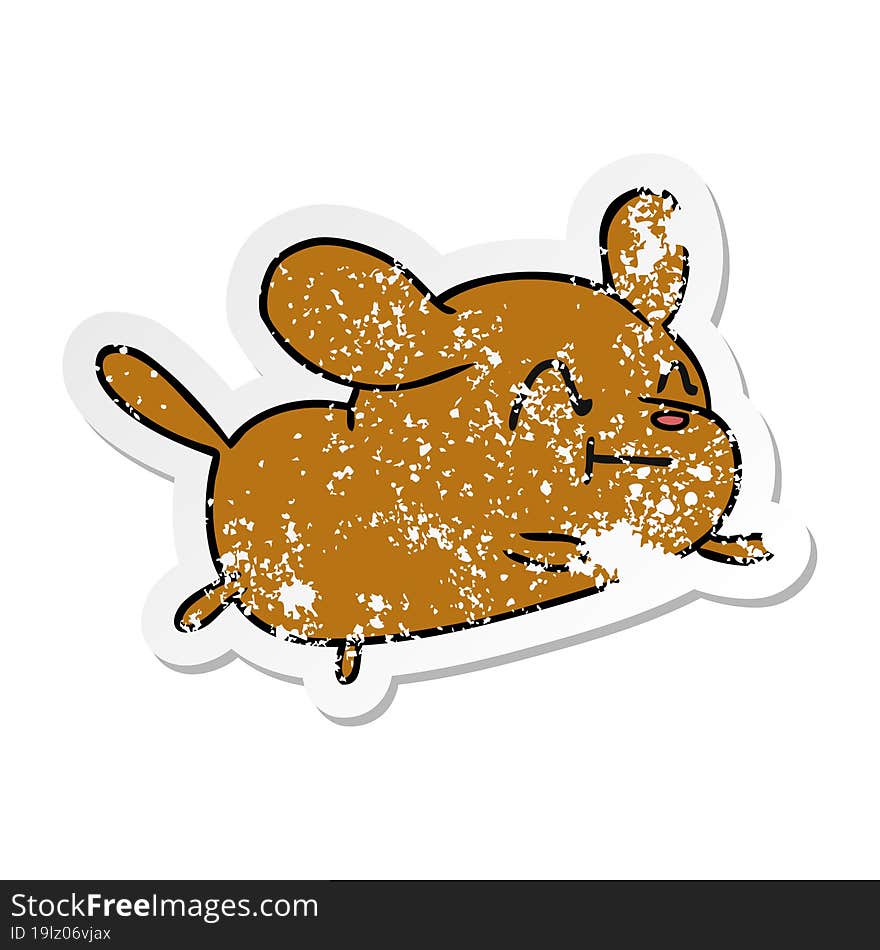 Distressed Sticker Cartoon Kawaii Of A Cute Dog