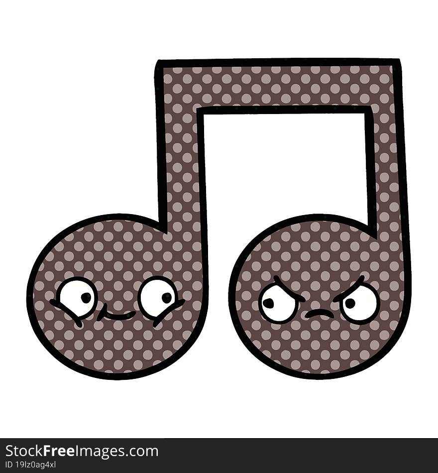 comic book style cartoon musical note