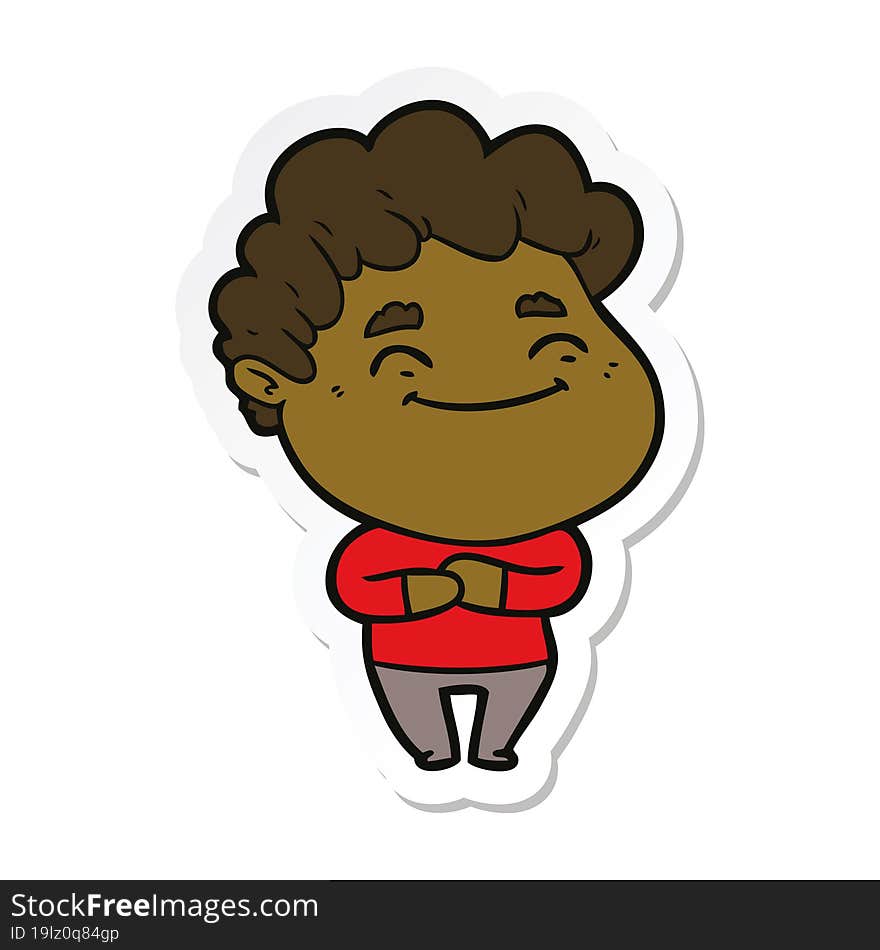 sticker of a cartoon friendly man