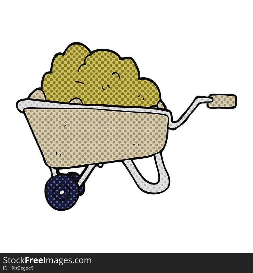 cartoon wheelbarrow full of dirt