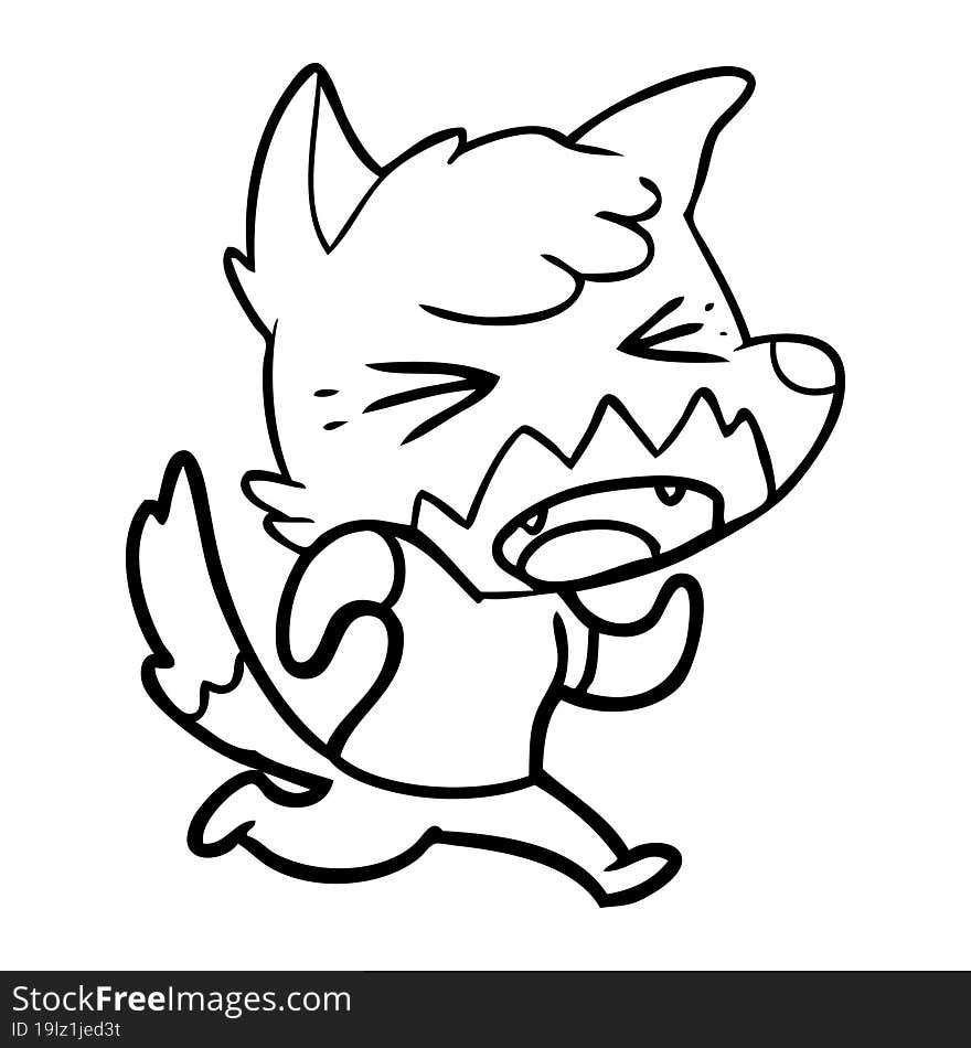 angry cartoon fox running. angry cartoon fox running