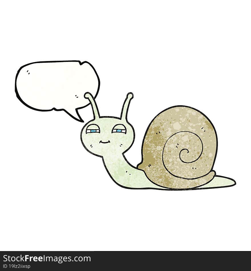 freehand speech bubble textured cartoon cute snail