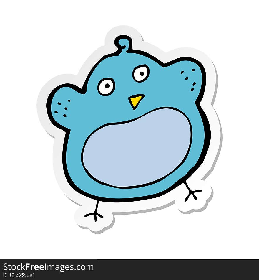 sticker of a cartoon fat bird