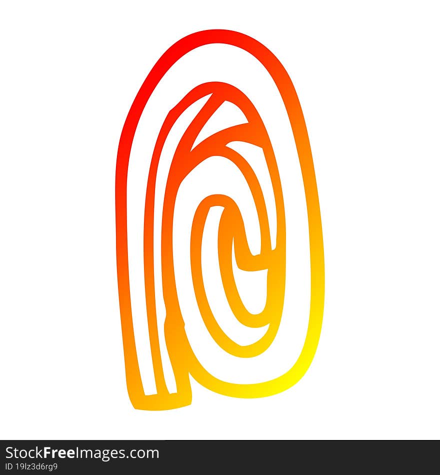 warm gradient line drawing of a cartoon paper clip