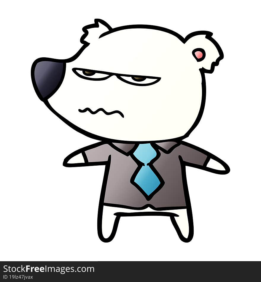 polar bear in shirt and tie cartoon. polar bear in shirt and tie cartoon