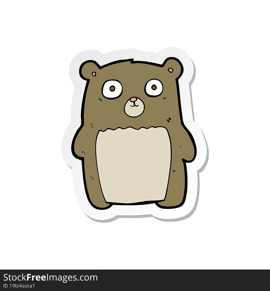 sticker of a cartoon funny teddy bear