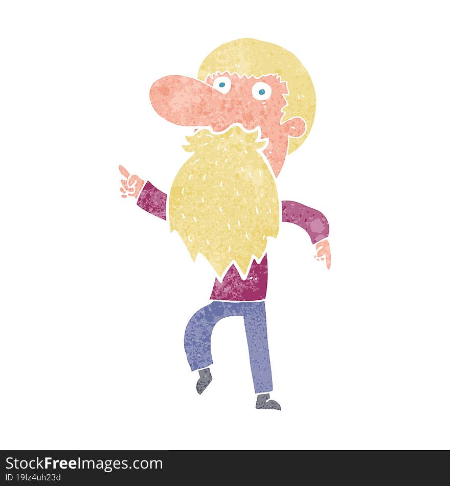 cartoon man wearing fake beard