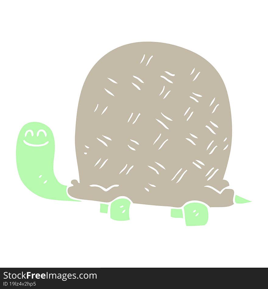 Flat Color Illustration Of A Cartoon Tortoise