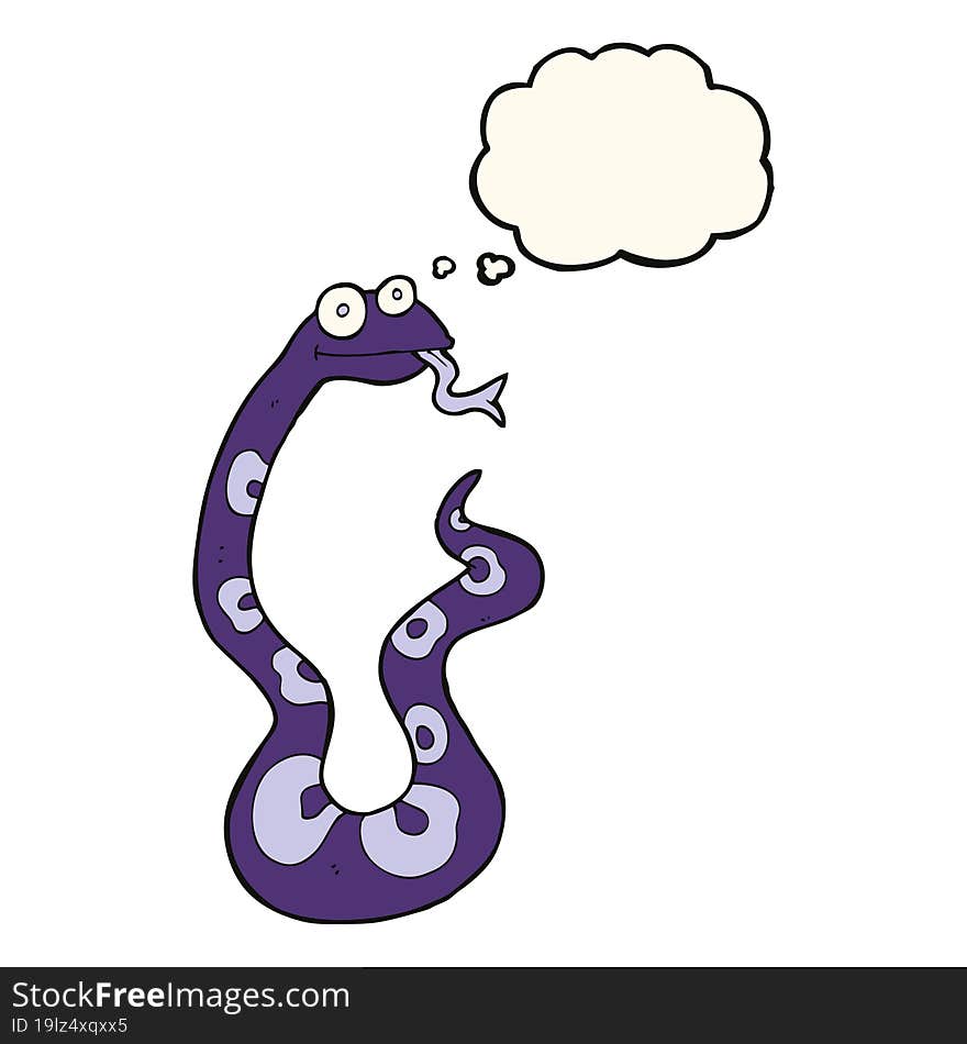 cartoon snake with thought bubble