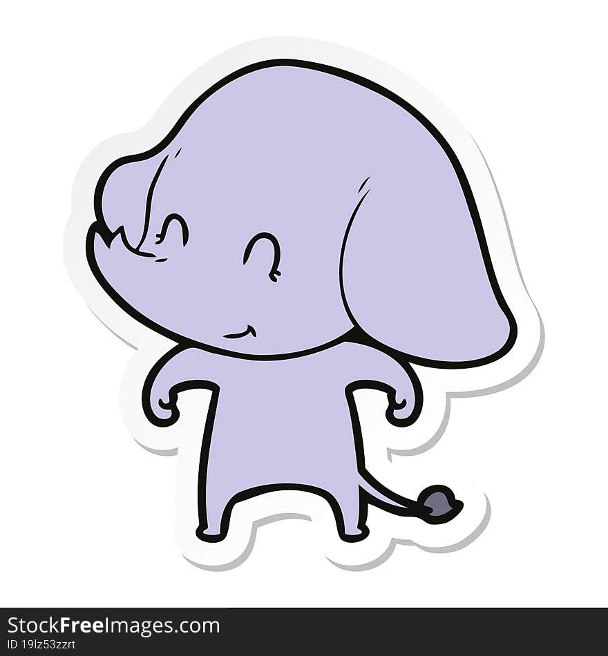 sticker of a cute cartoon elephant