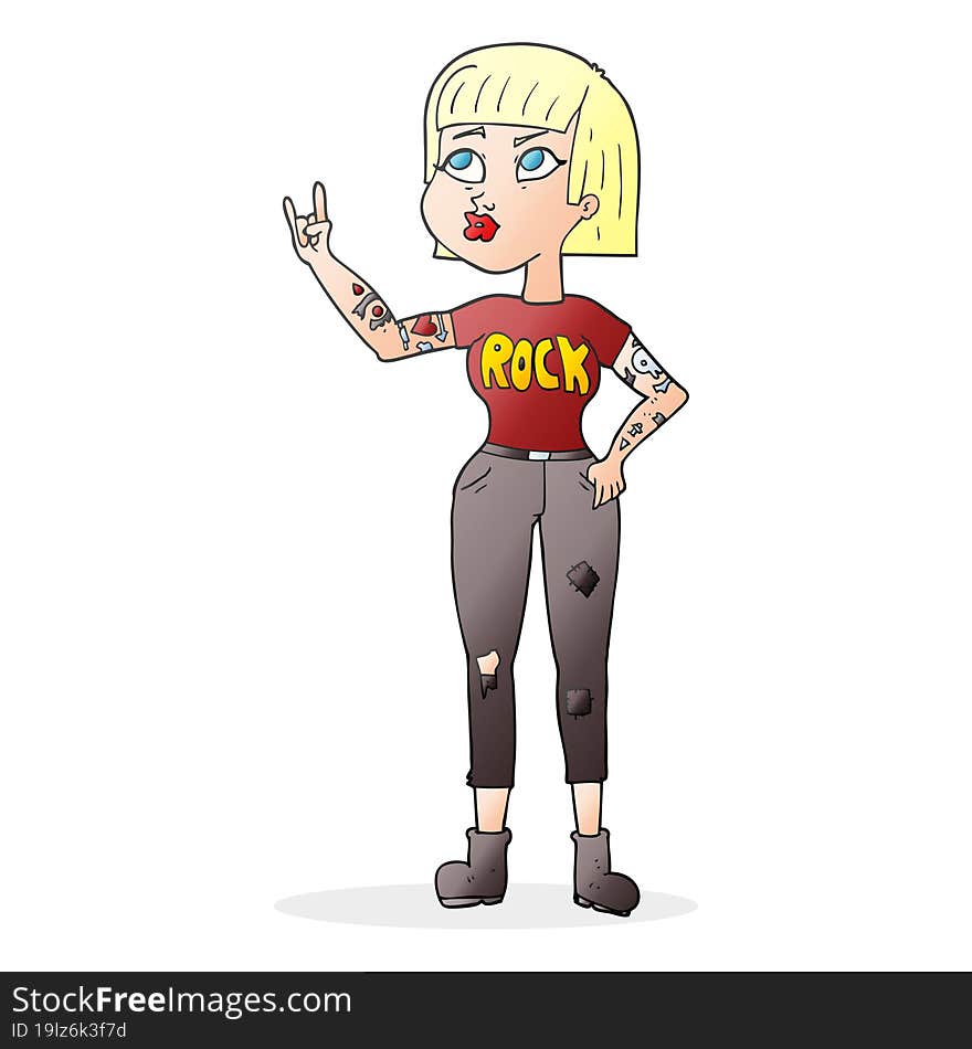 cartoon rock girl