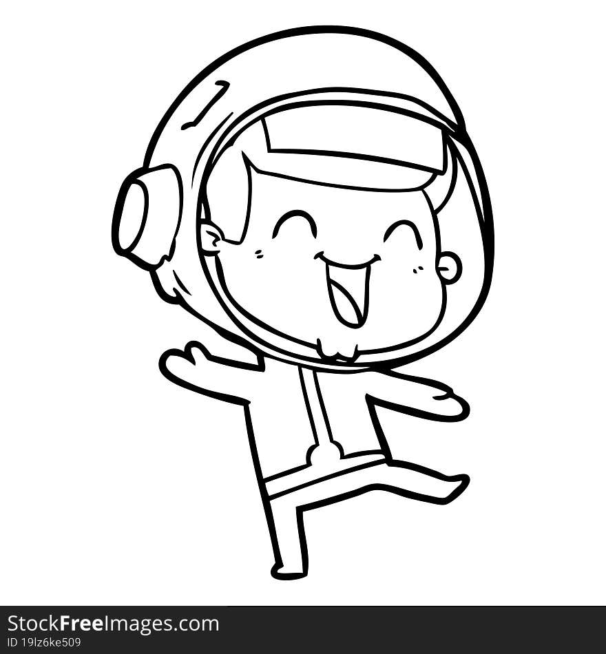 happy cartoon astronaut. happy cartoon astronaut