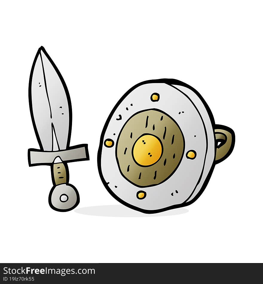 cartoon sword and shield