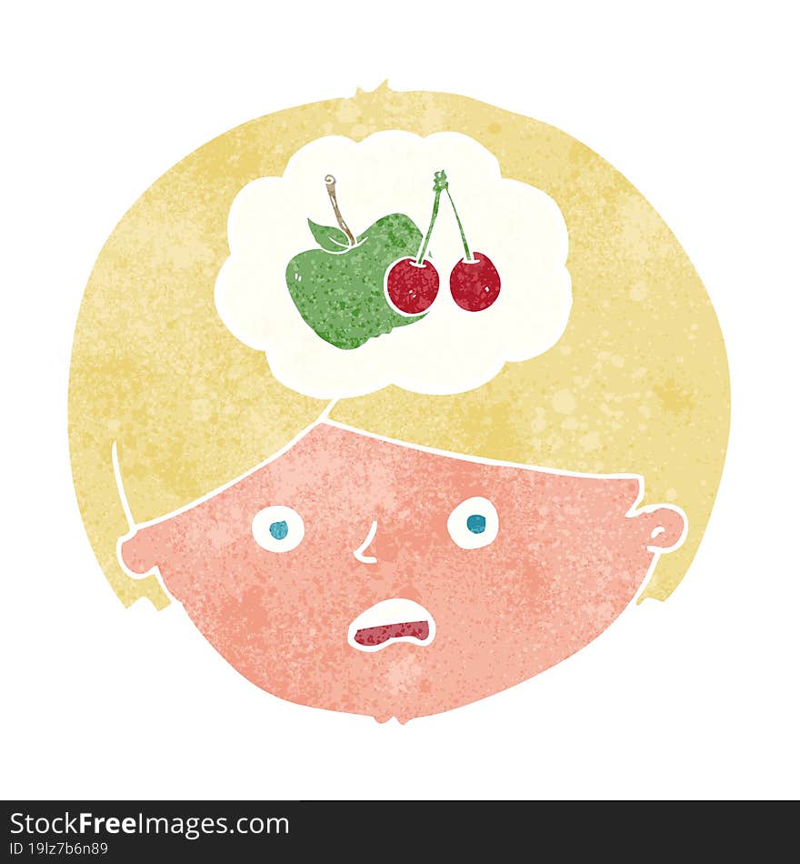 cartoon man thinking about healthy eating