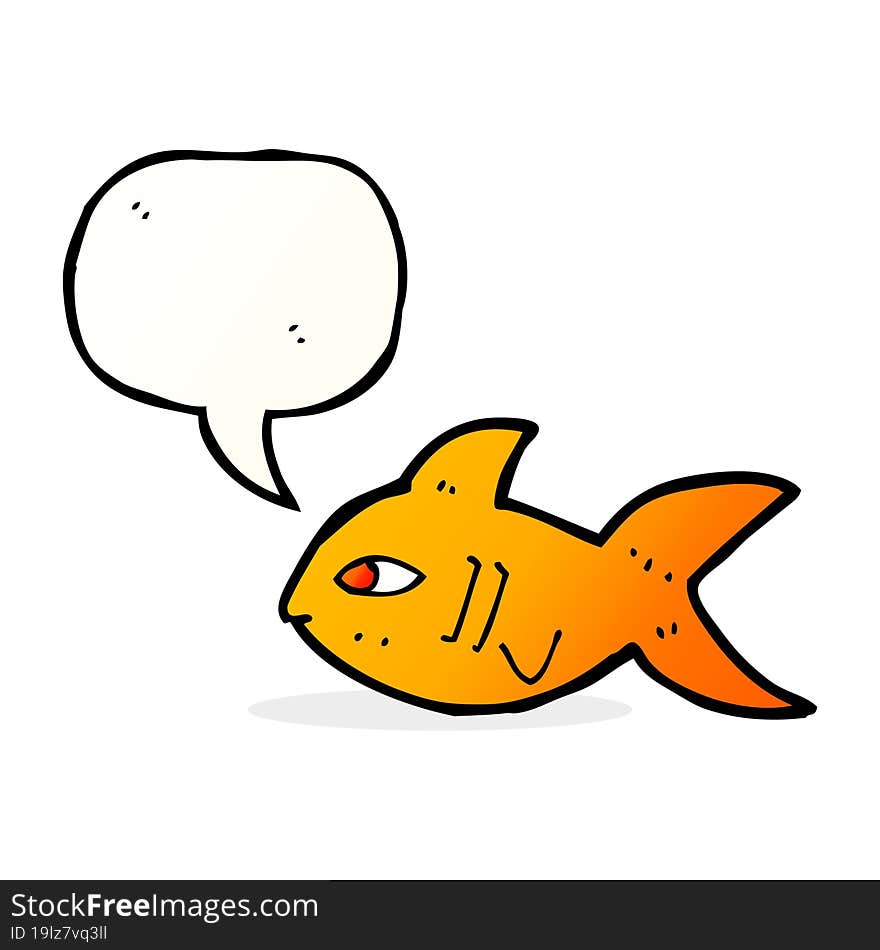 cartoon fish with speech bubble