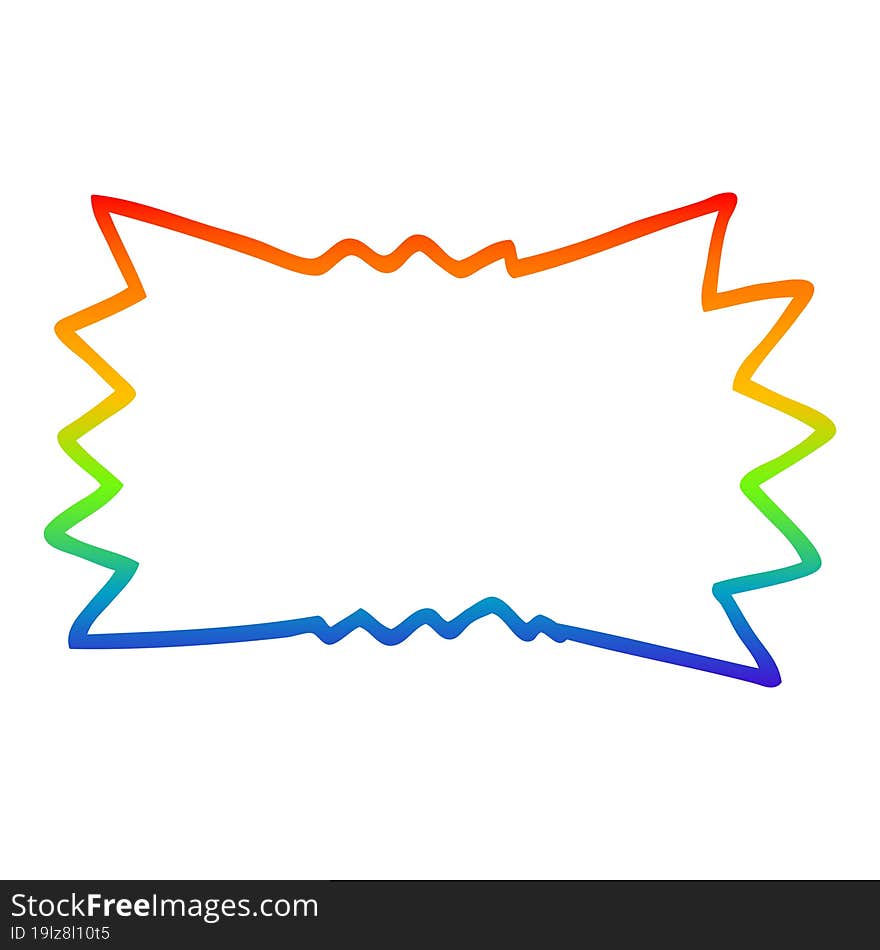 rainbow gradient line drawing cartoon explosion symbol