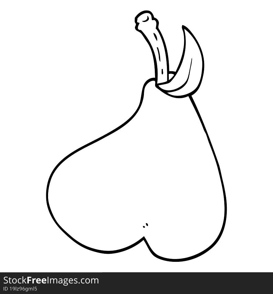 line drawing cartoon healthy pear