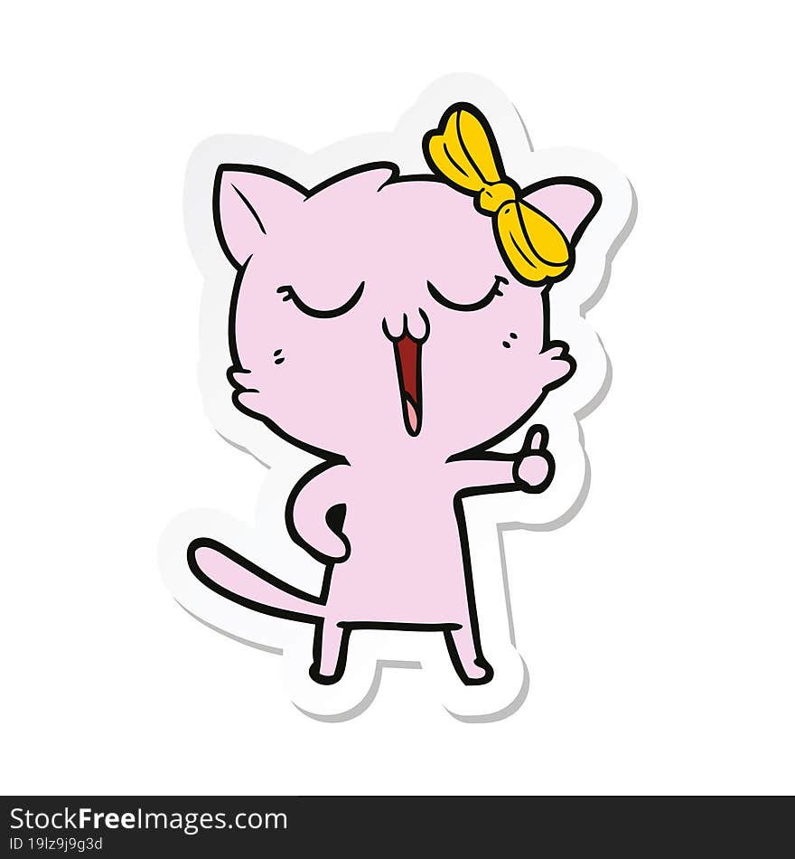 sticker of a cartoon cat