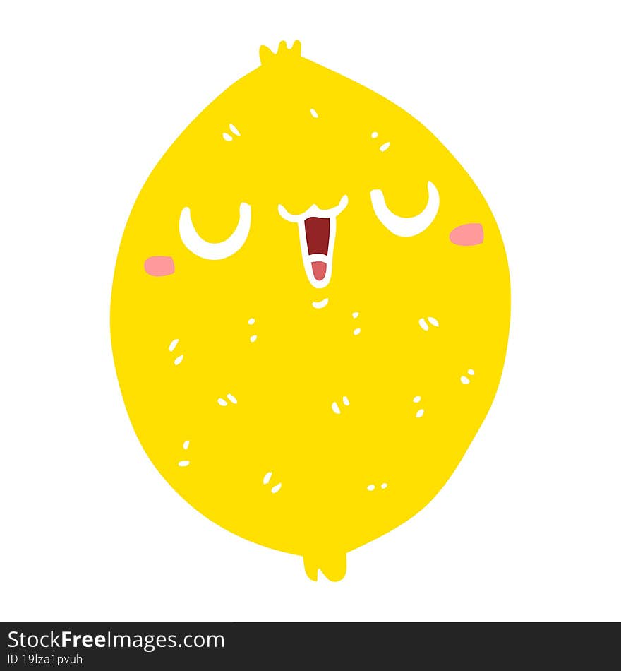 flat color style cartoon happy lemon