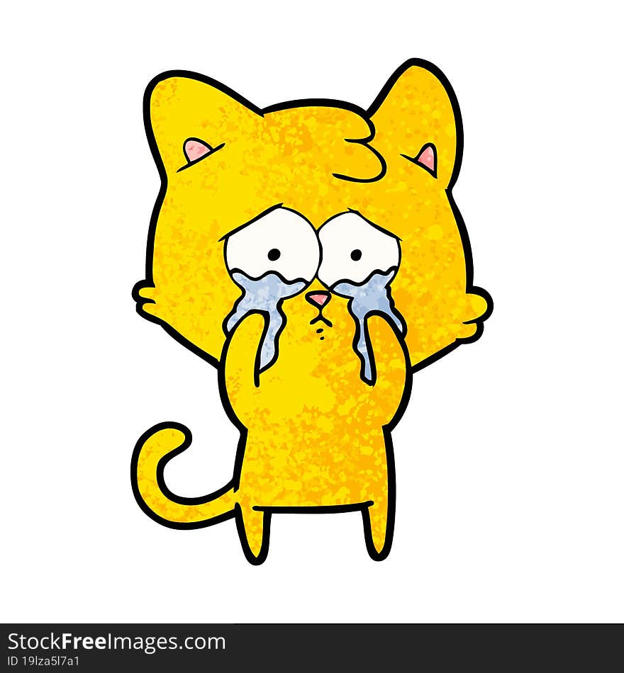 cartoon crying cat. cartoon crying cat