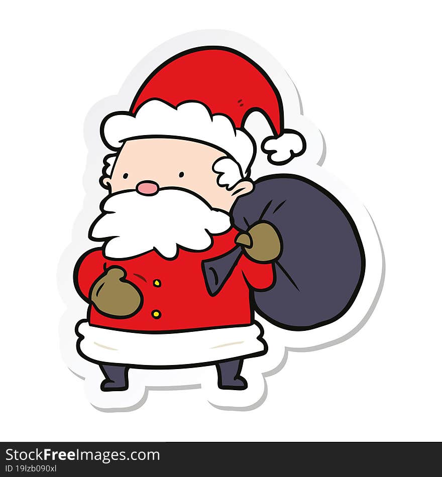 sticker of a cartoon santa claus