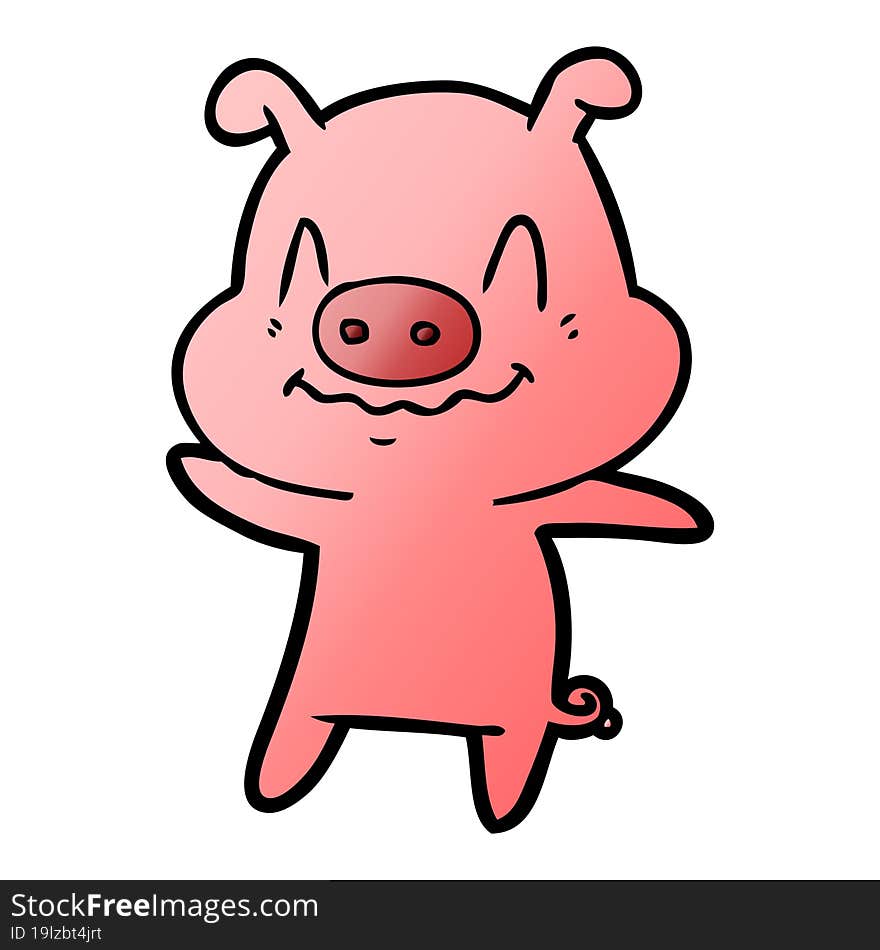 nervous cartoon pig. nervous cartoon pig