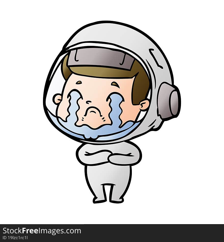 cartoon crying astronaut. cartoon crying astronaut