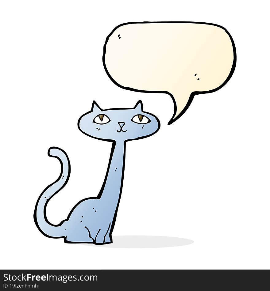 cartoon cat with speech bubble