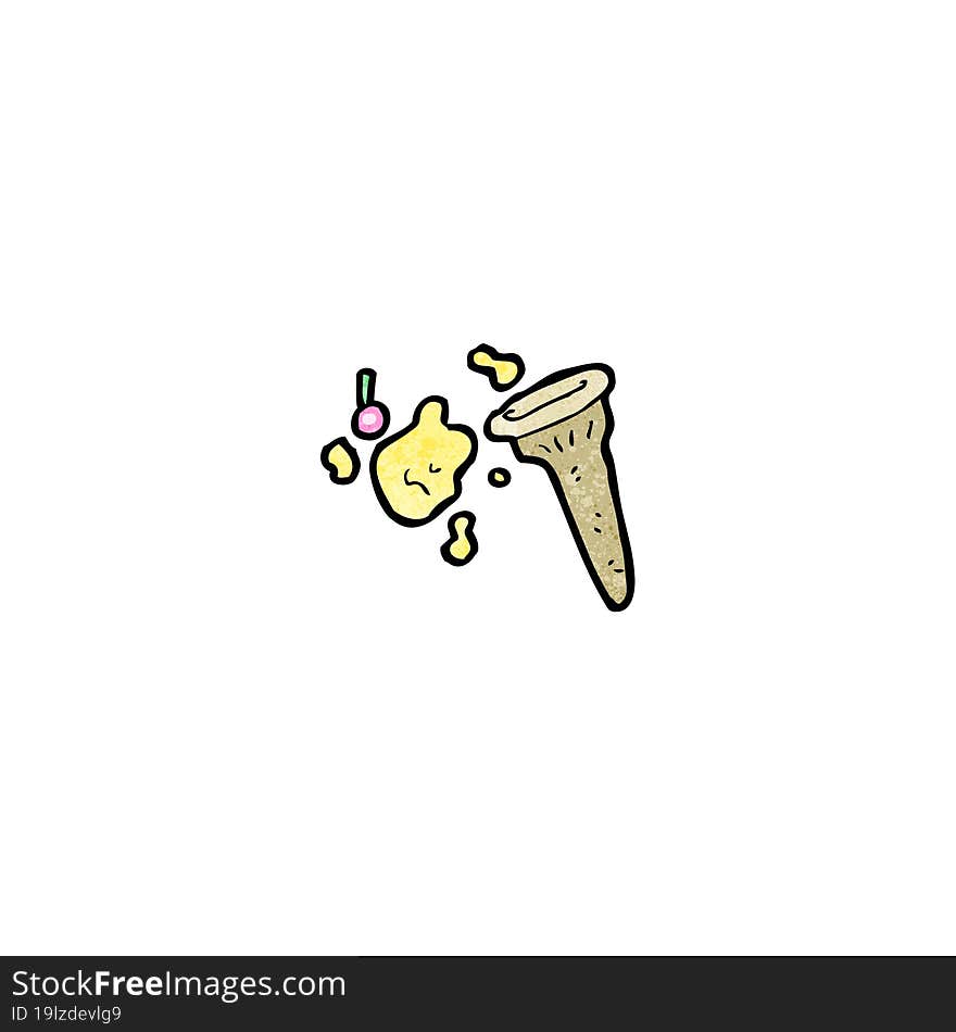 Cartoon Spilled Ice Cream