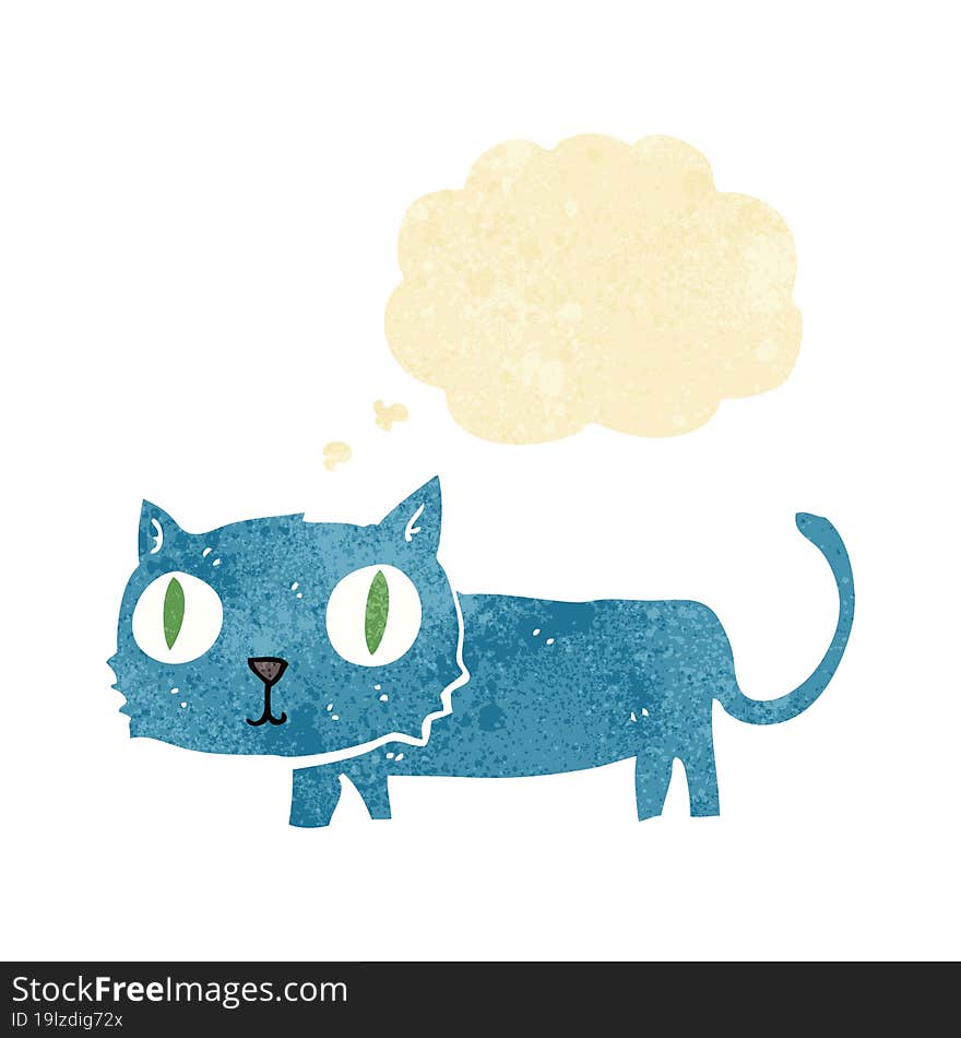 cartoon cat with thought bubble