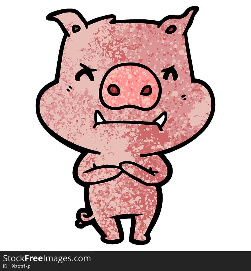 angry cartoon pig. angry cartoon pig