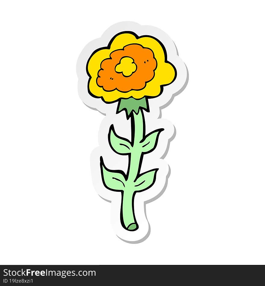 sticker of a cartoon rose