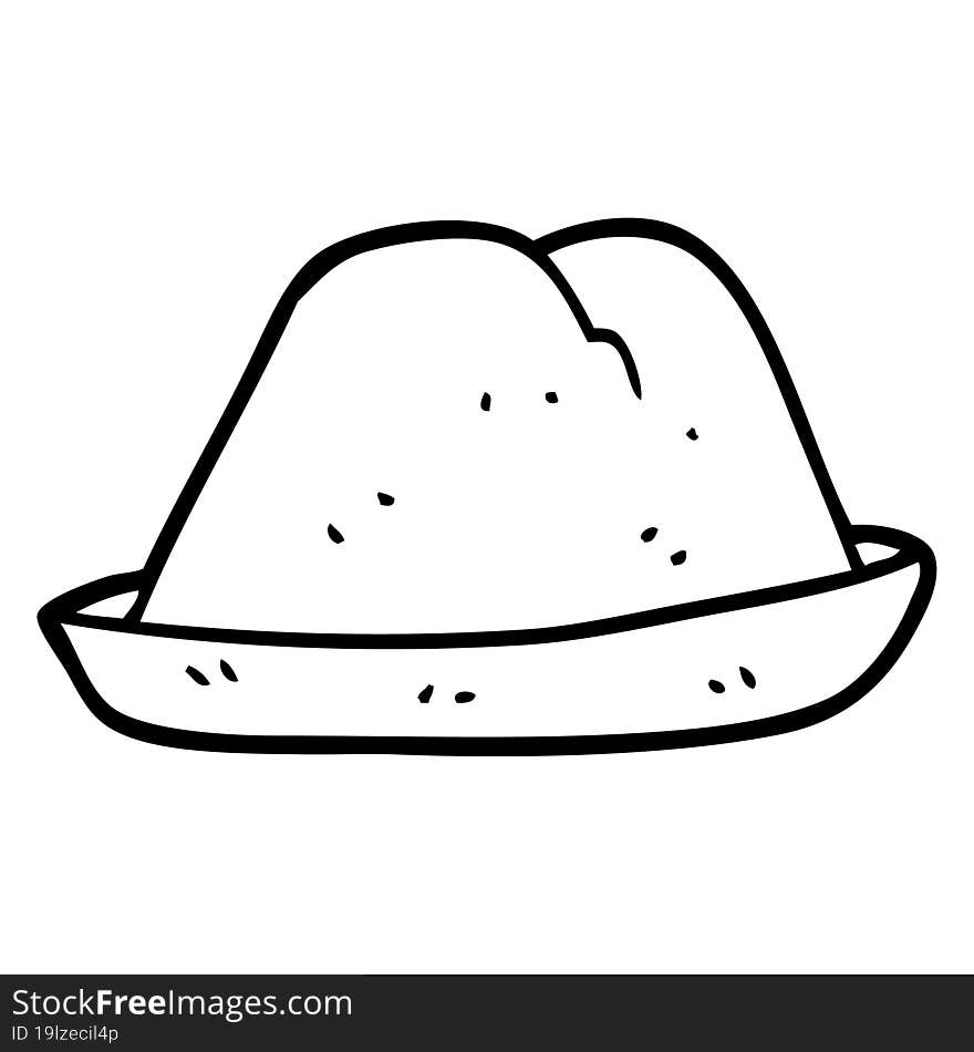 line drawing cartoon hat