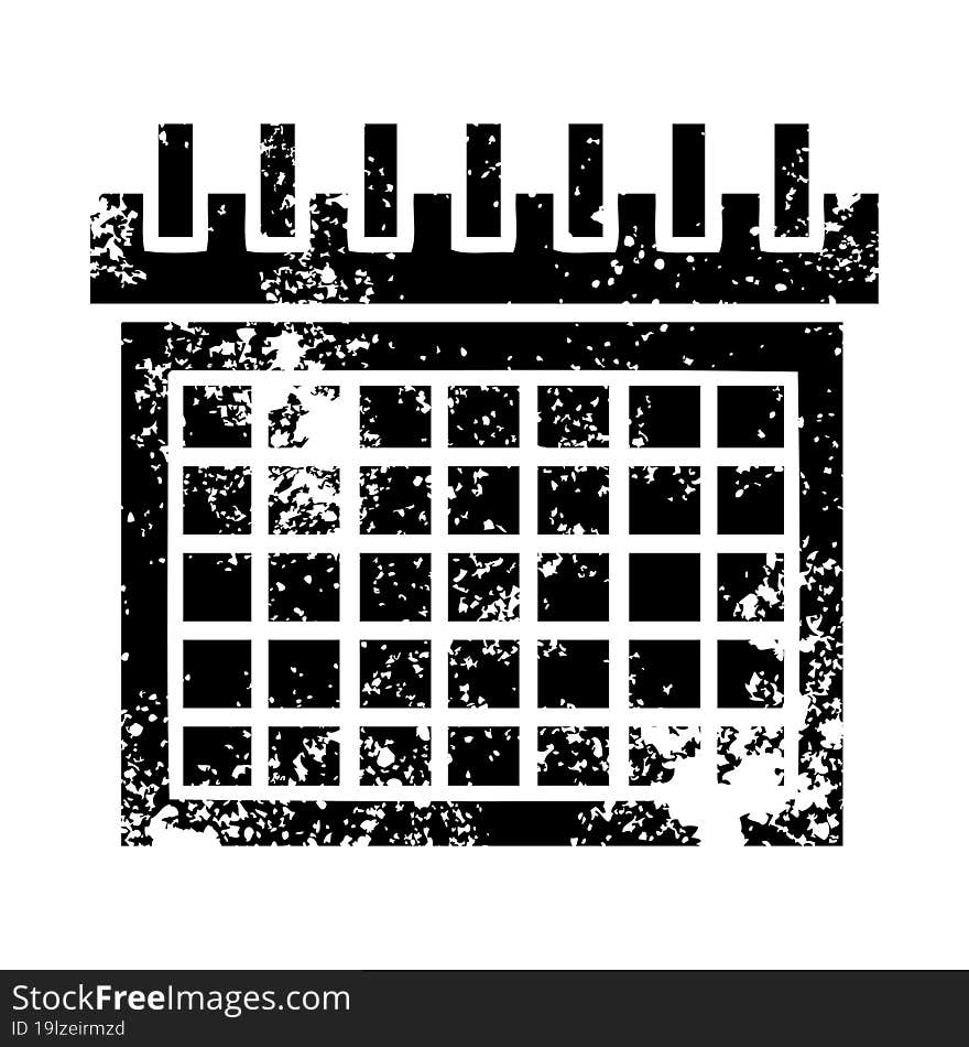 distressed symbol work calendar